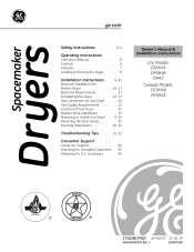 GE DSXH43GFWW Owners Manual