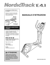 NordicTrack E4.1 Elliptical Italian Manual