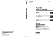 Sony FWD42B2 User Manual (Operating Instructions - FWD-32B1 / FWD-55B2 / 46B2 / 42B2)