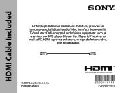 Sony KDL-46VL130 HDMI Cable