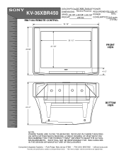 Sony KV-36XBR450H Dimensions Diagram