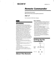 Sony RM-V7 Primary User Manual