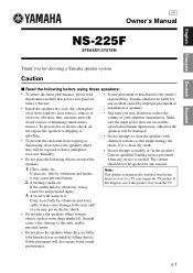 Yamaha NS225F Owner's Manual