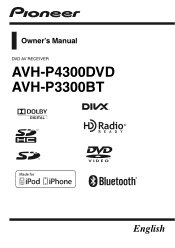 Pioneer AVHP4300BT Owner's Manual