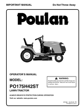 Poulan PO175H42ST User Manual