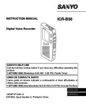 Sanyo ICR-B50 Owners Manual