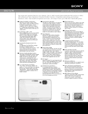 Sony DSC-T2/W Marketing Specifications (White Model)