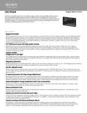 Sony DSC-TX30 Marketing Specifications (Black model)