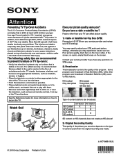 Sony NSX-32GT1 Preventing TV Tip-Over Accidents (PDF). / Picture Quality (PDF).