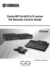 Yamaha Dante-MY16-AUD Dante-MY16-AUD and R Series HA Remote Control Guide