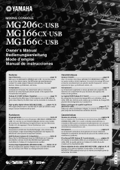Yamaha MG166CX-USB Owner's Manual