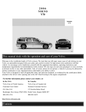 2006 Volvo V70 Owner's Manual