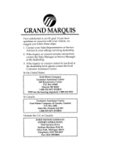 1996 Mercury Grand Marquis Owner's Manual