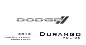 2012 Dodge Durango Owner Manual Supplement
