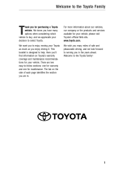 2012 Toyota RAV4 Warranty, Maitenance, Services Guide