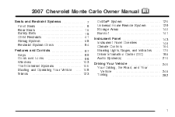 2007 Chevrolet Monte Carlo Owner's Manual
