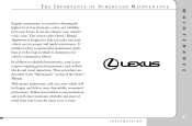 2005 Lexus GS 430 Scheduled Maintenance Guide