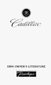 1994 Cadillac DeVille Owner's Manual