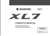 2007 Suzuki XL7 Owner's Manual