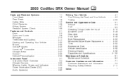 2005 Cadillac SRX Owner's Manual