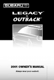 2001 Subaru Outback Owner's Manual