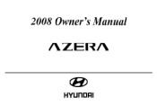 2008 Hyundai Azera Owner's Manual