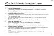 1999 Chevrolet Venture Owner's Manual