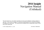 2014 Honda Insight 2014 Insight Navigation Manual (Unlinked)
