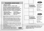 2011 Ford Fusion Roadside Assistance Card 1st Printing