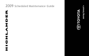 2009 Toyota Highlander Warranty, Maitenance, Services Guide