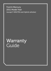 2011 Mercury Mariner Warranty Guide 6th Printing