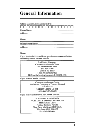 1997 Mercury Villager Scheduled Maintenance Guide 1st Printing