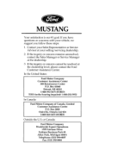 1996 Ford Mustang Owner's Manual
