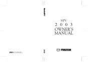 2003 Mazda MPV Owner's Manual