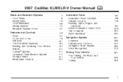 2007 Cadillac XLR Owner's Manual