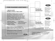 2006 Ford Fusion Roadside Assistance Card 1st Printing