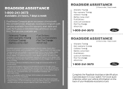 2013 Ford Fusion Roadside Assistance Card Printing 1