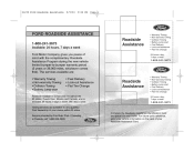 2004 Ford Freestar Roadside Assistance Card 2nd Printing