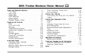 2005 Pontiac Montana Owner's Manual