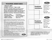 2012 Ford Fusion Roadside Assistance Card 1st Printing