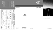 2011 Toyota Matrix Warranty, Maitenance, Services Guide