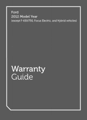 2012 Ford Fusion Warranty Guide 5th Printing
