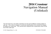 2014 Honda Crosstour 2014 Crosstour Navigation Manual (Unlinked)
