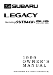 1999 Subaru Legacy Owner's Manual