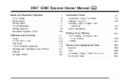 2007 GMC Savana Van Owner's Manual