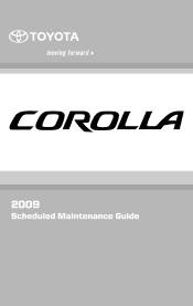 2009 Toyota Corolla Warranty, Maitenance, Services Guide