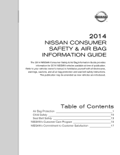 2014 Nissan cube Consumer Safety & Air Bag Information Guide
