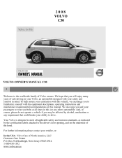 2008 Volvo C30 Owner's Manual