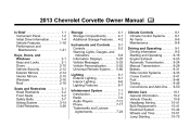 2013 Chevrolet Corvette Owner Manual