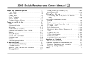 2005 Buick Rendezvous Owner's Manual